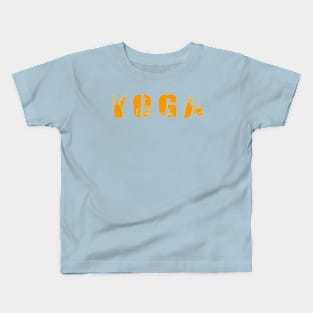 Golden Yellow Spray Painted Style YOGA Design Kids T-Shirt